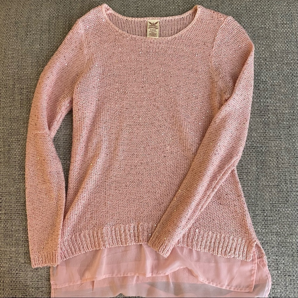 *4 for $25*  Faded Glory Pink Glitter Sweater